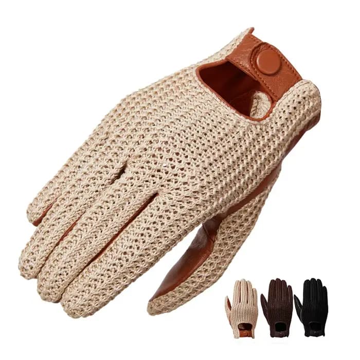 Gants à écran tactile en peau de chèvre pour hommes, conduite 03/Hurcycling
