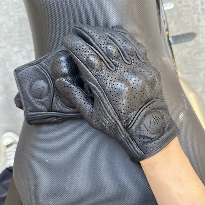 Gants de moto en cuir pour hommes et femmes