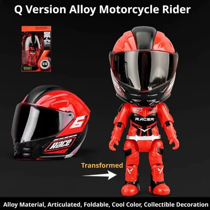 1 pièce Figurine de motard transformable en casque