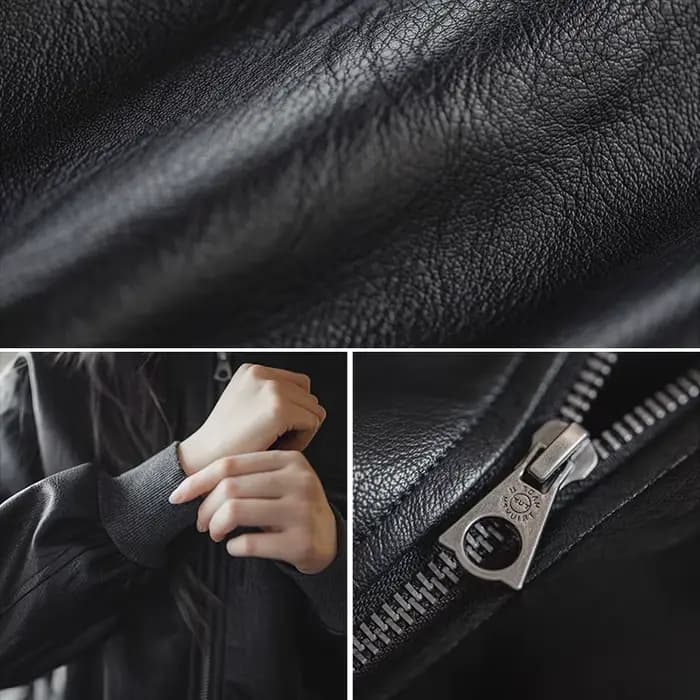Maden – veste de motard en Faux cuir pour femme