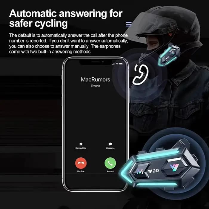 Casque de moto sans fil