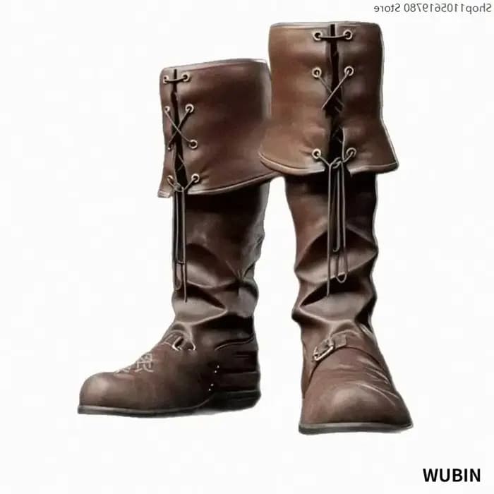 Bottes hautes en similicuir pour homme