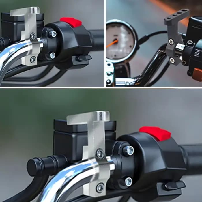 Support de guidon de moto en aluminium