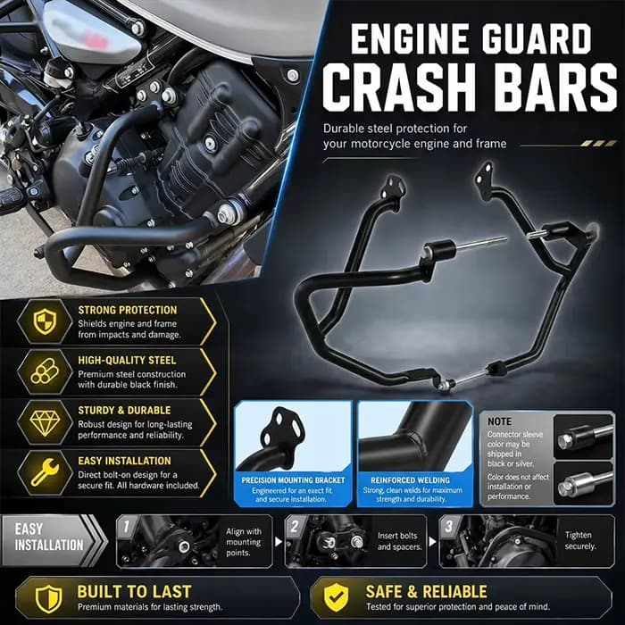 Crashbars pour Himalayan 450 452 Himalayan450 Guerrilla450 2024 2025 – Barres de protection moteur