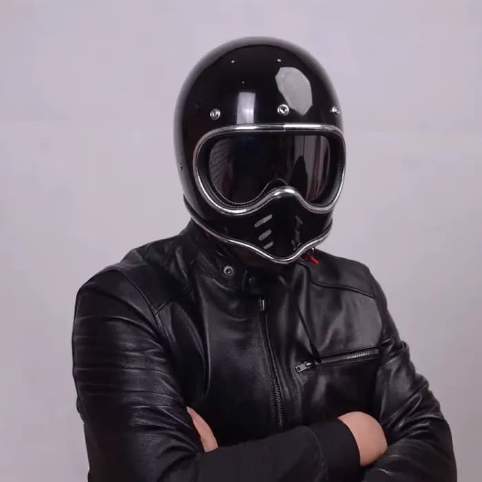 Casque de moto rétro à nez pointu