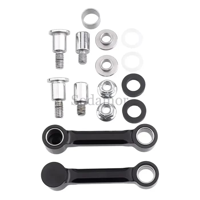 Support de montage de garde-boue avant en aluminium noir/Chrome