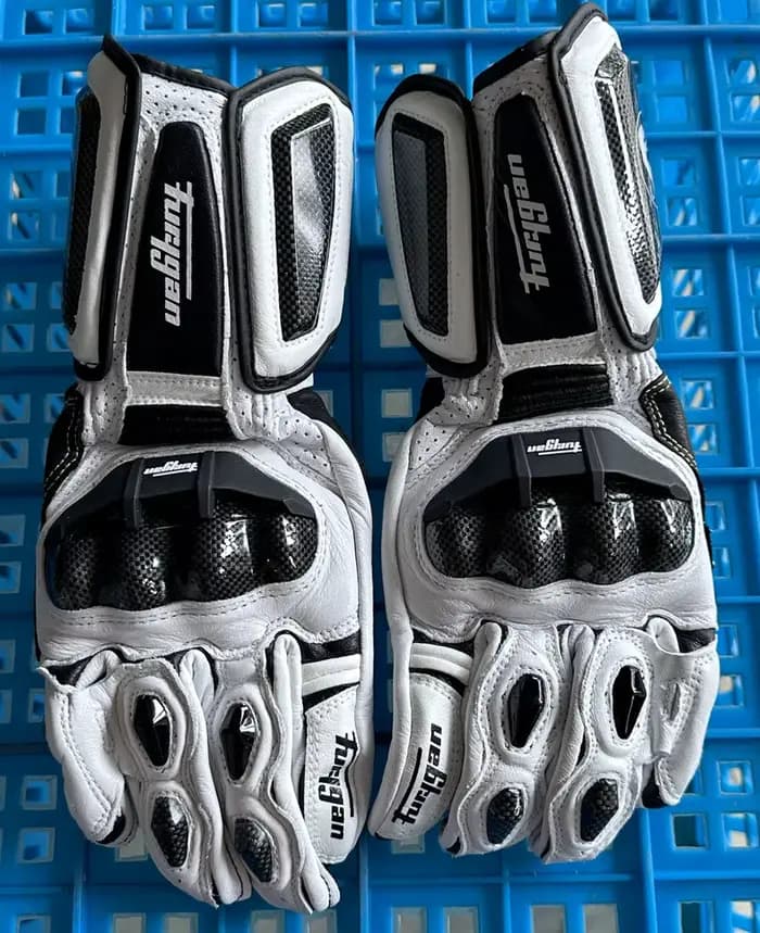 Gants de moto en cuir véritable pour hommes
