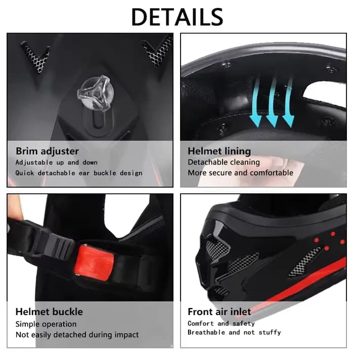 Casque de course de moto tout-terrain pour adultes et hommes