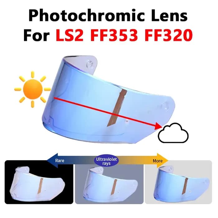 Visière de casque photochromique pour LS2 FF320 FF353