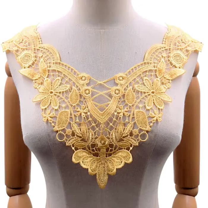 Broche brodée, dentelle florale ajourée, accessoires de couture DIY, matériel artisanal pour broderie