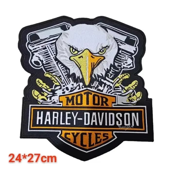 Patch brodé en tissu avec logo de moto