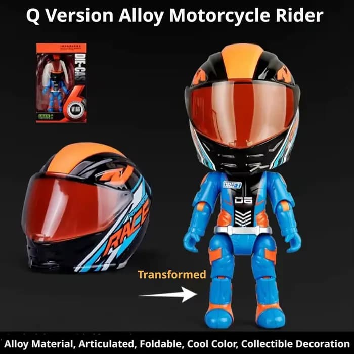 1 pièce Figurine de motard transformable en casque