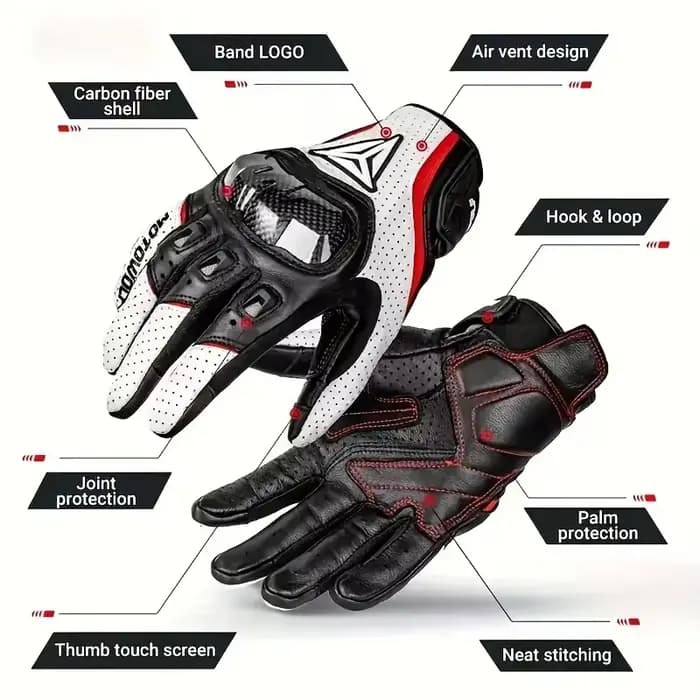 Gants de moto d'été tricotés pour écran tactile