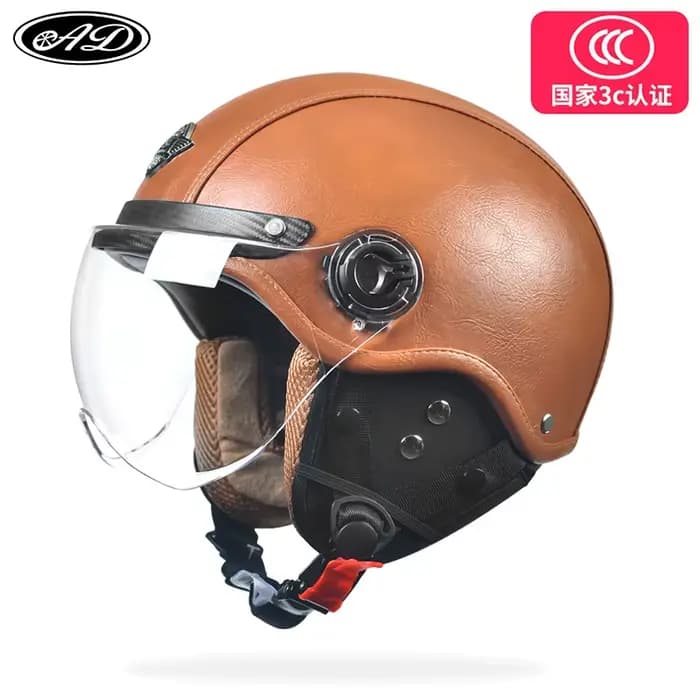 AD – demi-casque de MOTO rétro pour hommes