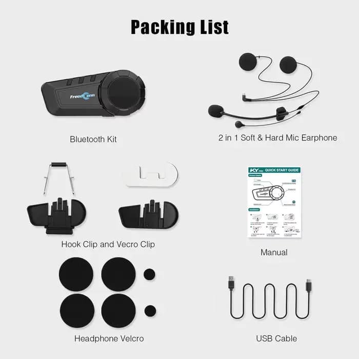 Freedconn KY Pro Interphone Moto Bluetooth casque