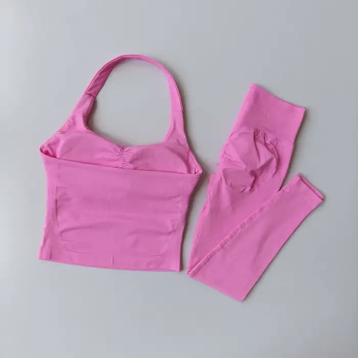 Costume de Yoga sans couture pour femmes, Leggings taille haute, ensemble Pilates, beauté du dos, gilet de sport, levage des hanches, Fitness, vêtements d'entraînement