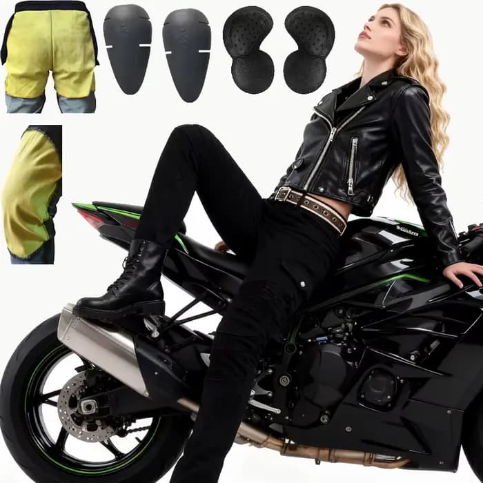 Kevlar Jeans de moto pour femme Pantalon d'équitation en aramide Protection de sécurité