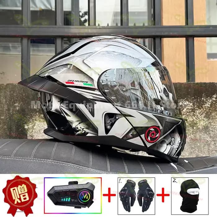 Casque de moto Bluetooth certifié DOT Orz