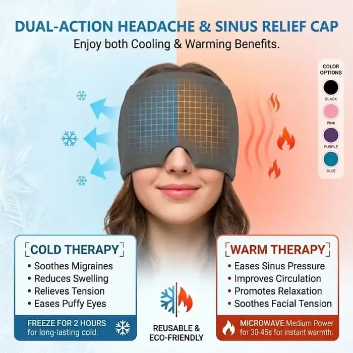 Chapeau rafraîchissant en gel à usage unique pour soulager les maux de tête