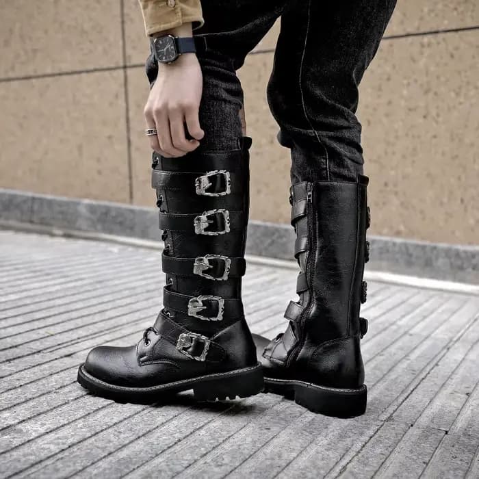 Bottes de motard gothiques Punk pour hommes