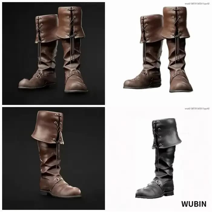 Bottes hautes en similicuir pour homme