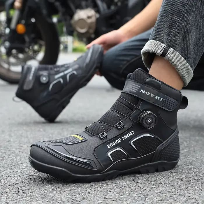 Bottes de moto en cuir pour hommes