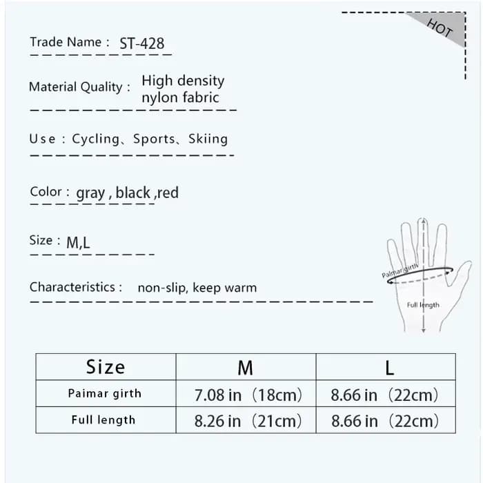 Gants de moto chauds d'hiver