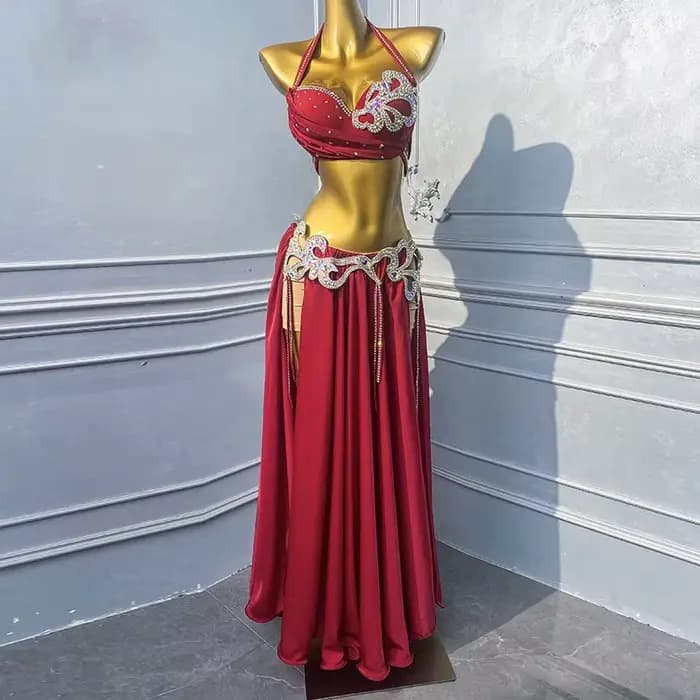 Vêtements de pratique de danse du ventre, costumes orientaux, robe de danse du ventre Baladi pour femmes, jupe longue, tenue de danse gypsy pour filles