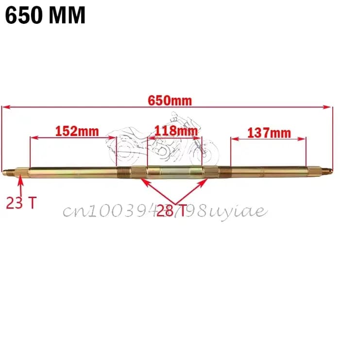 1 jeu d'essieu arrière de 65CM avec pignon et support de moyeu pour Go-kart ATV 50cc-125cc