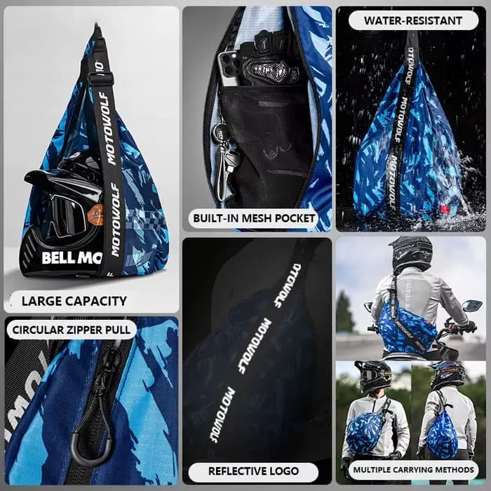 Sac de casque sac à dos étanche à la pluie poche de tirage pour moto Scooter cyclomoteur vélo demi-casque complet couvercle protéger sac