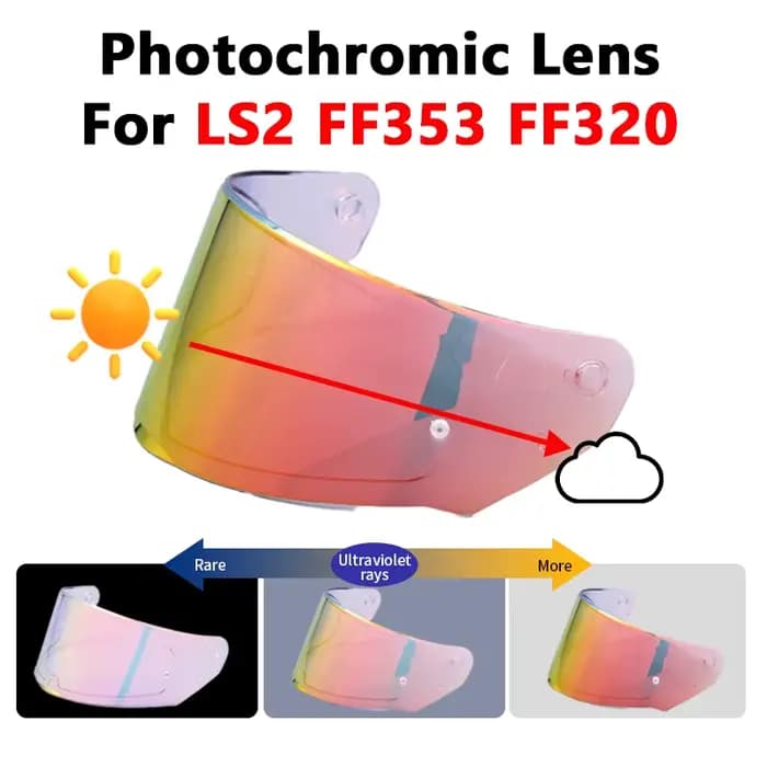 Visière de casque photochromique pour LS2 FF320 FF353