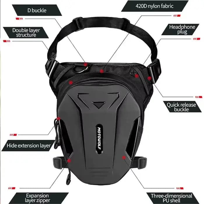 Sacoche de jambe pour moto