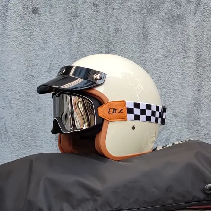 Casque de moto semi-ouvert rétro accessoires