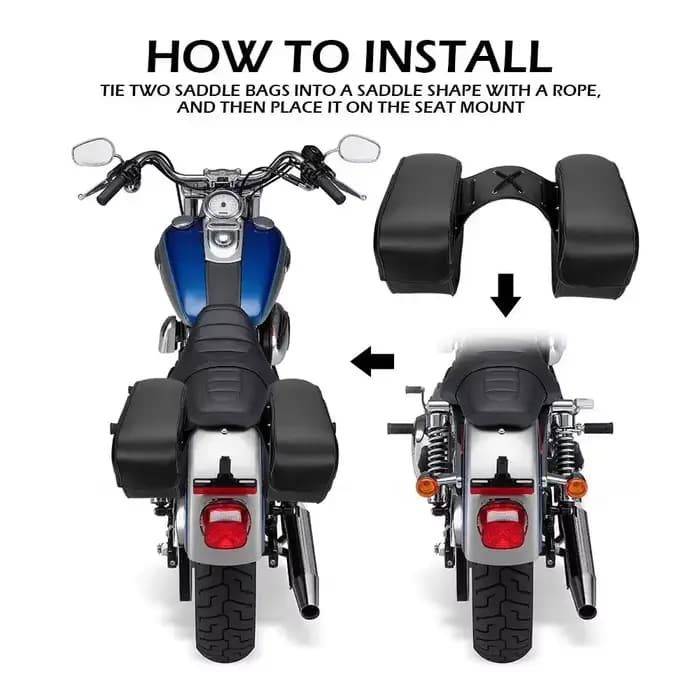 Sacoche de moto en cuir synthétique PU 34L