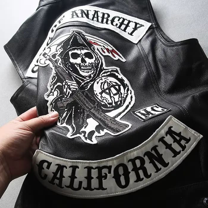 Hommes Moto printemps vestes SOA Punk noir