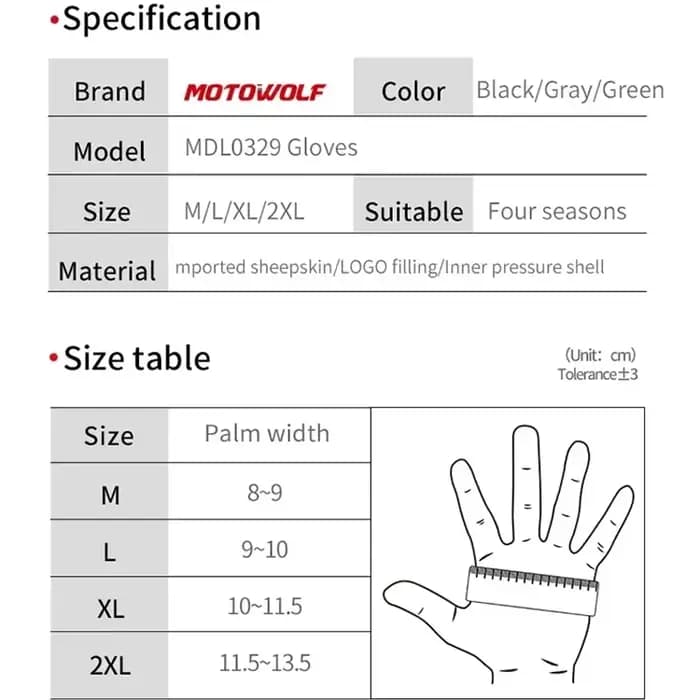 Gants de moto en cuir approuvés CE pour hommes