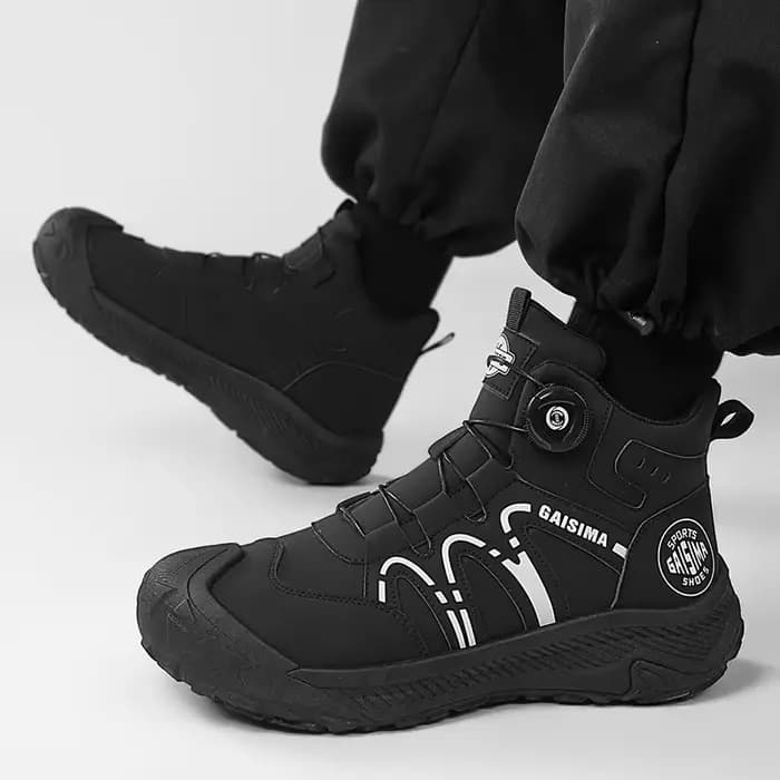 Bottes de motard jaunes de rue pour hommes