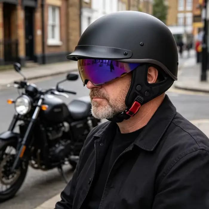 Casque demi-cuir pour moto et Scooter