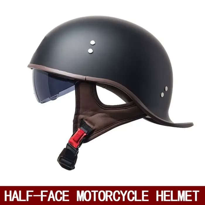 Casque de moto demi-casque d'été pour hommes avec miroir interne