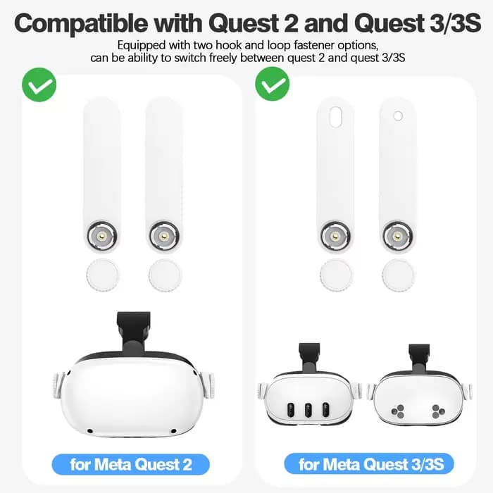 Bandeau compatible avec Oculus Quest 2/Quest 3/3S, accessoires VR, bandeau Elite réglable remplaçable pour un confort amélioré