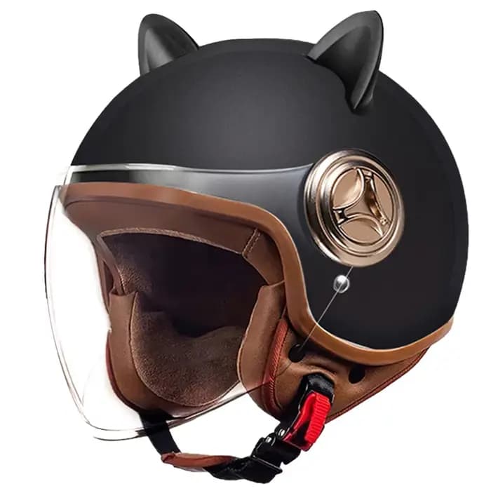 Casque de moto élégant avec oreilles de chat