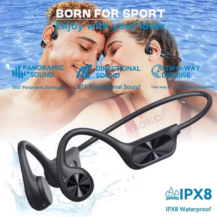 Sophia-Téléphone de sauna sans fil à conduction, casque de natation étanche IPX8, écouteur de sport Bluetooth 5.4, 32 Go de RAM, lecteur MP3, musique HIFI
