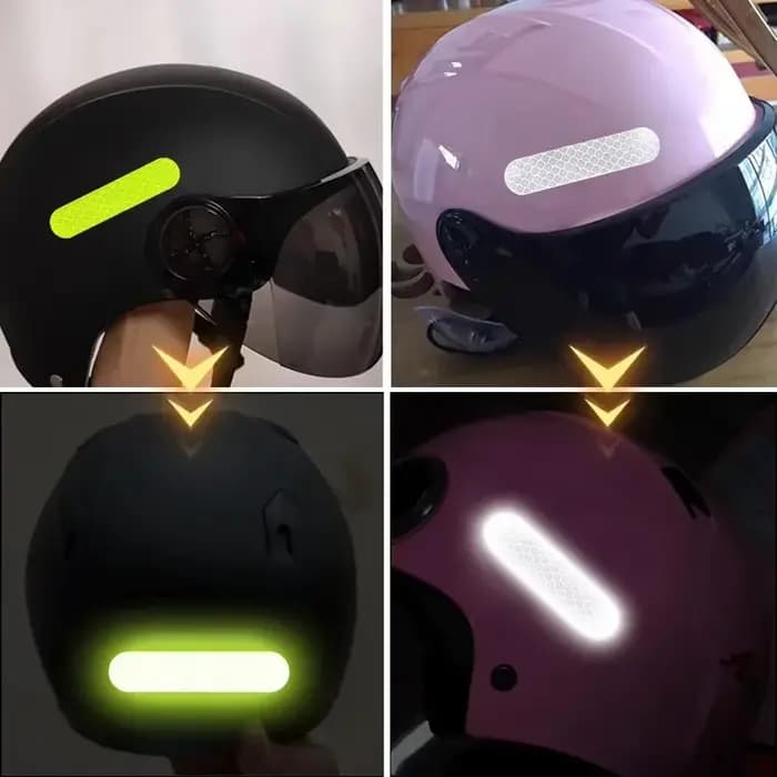 Bandes réfléchissantes pour casque de moto