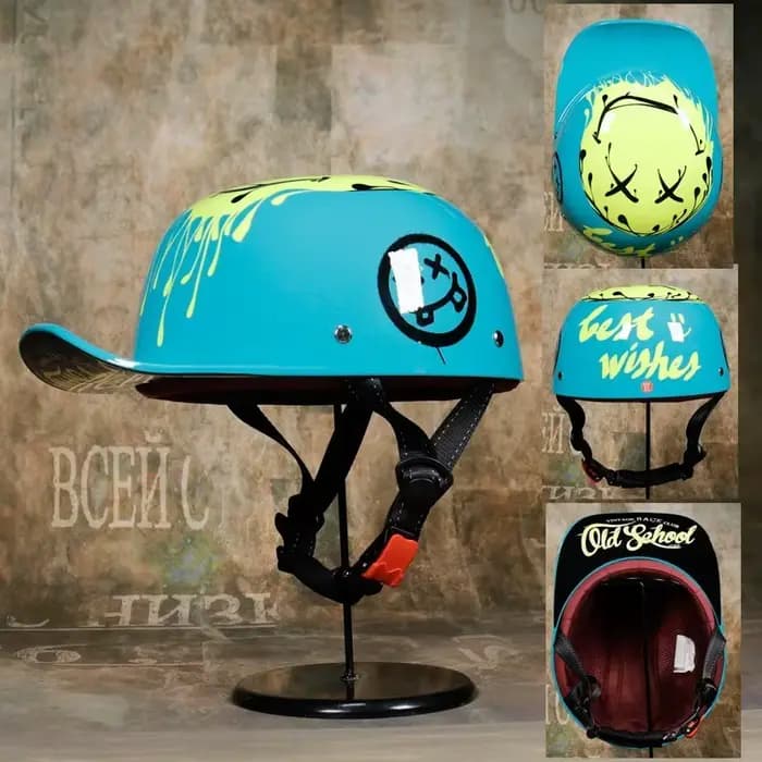 Casque de Moto rétro, demi-visage, Vintage, pour Scooter et motard