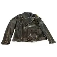 Veste d'équitation de moto en cuir anti-chute pour hommes