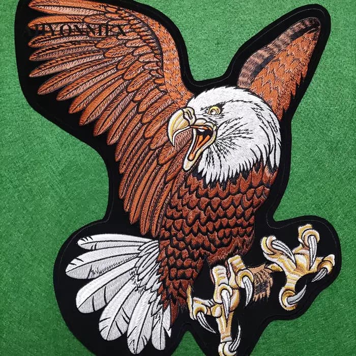 38CM X 30CM patchs de motard brodés pour jean hommes veste vêtements aigle Animal Style Punk Patch fer sur moto Parches