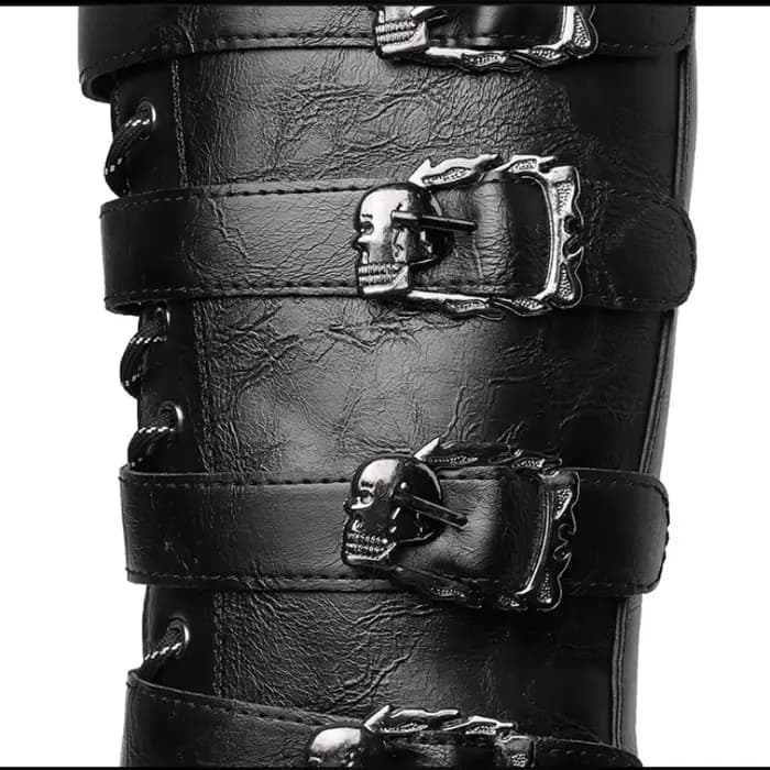Bottes de motard gothiques Punk pour hommes