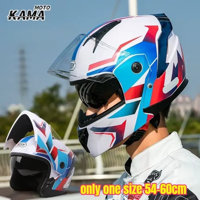 Casque de moto unisexe Certification Double lentille Section transversale