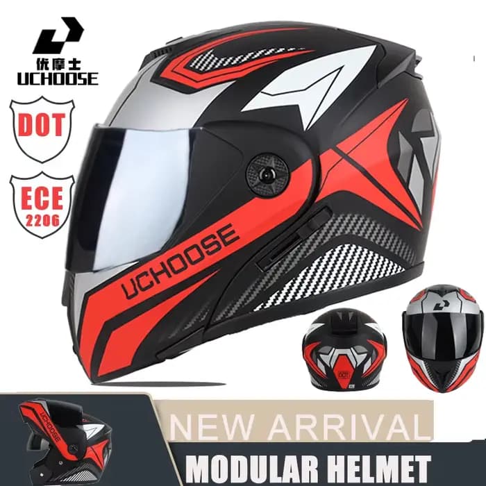 Nouveau casque de moto modulaire intégral course avec Double pare-soleil femmes homme