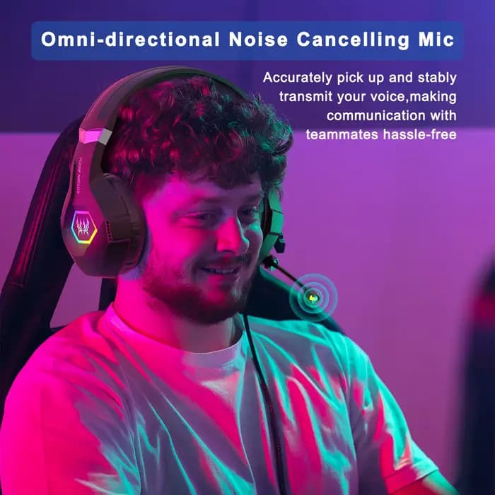 Casque de jeu avec micro dynamique RGB/contrôle intégré pour PC, PS4, PS5, casque de jeu USB 3,5 mm pour ordinateur portable